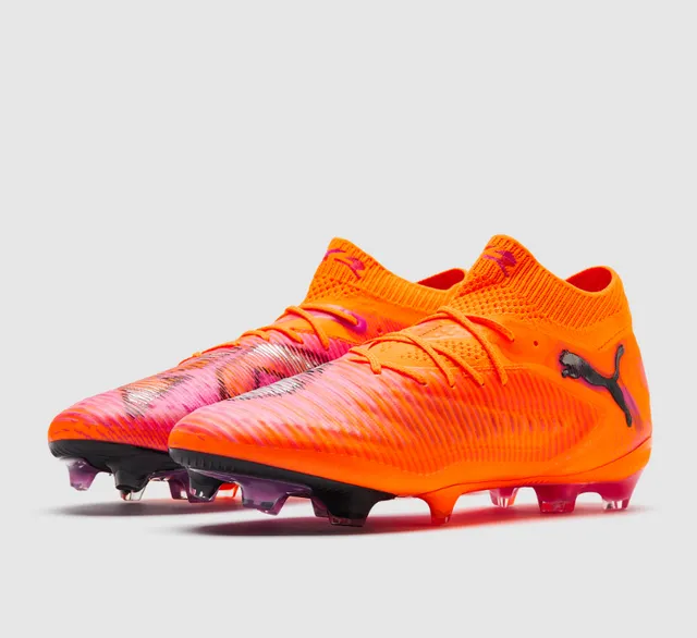 Puma Future Z Orange Purple Knit Upper High-Cut Sock Collar Firm-Ground Soccer Shoes