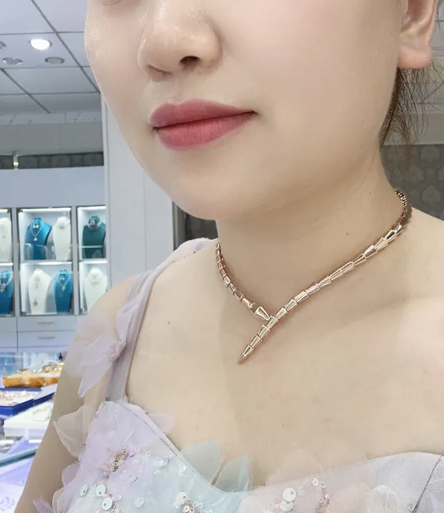 Bvlgari Serpenti Rose Gold Articulated Snake Necklace