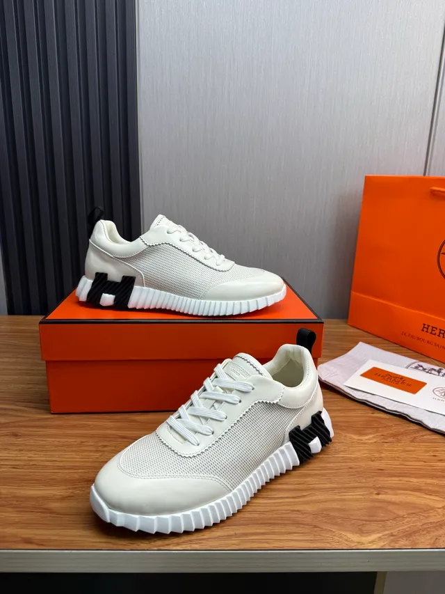 Hermès Oran Off-White and Black Lifestyle Sneakers