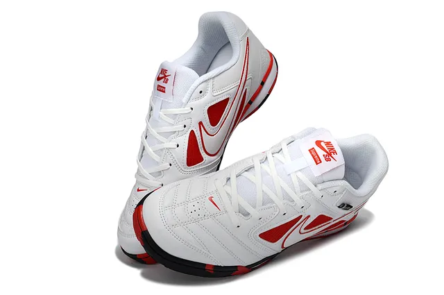 Nike Gato White Red Low-Top Synthetic Leather Upper Indoor Soccer Shoes