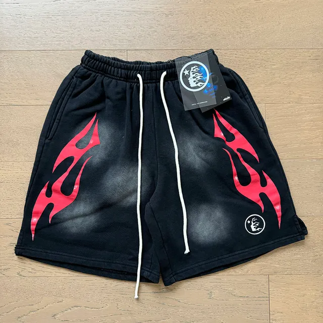 Hellstar Graphic Flame Print Black and Red Tracksuit
