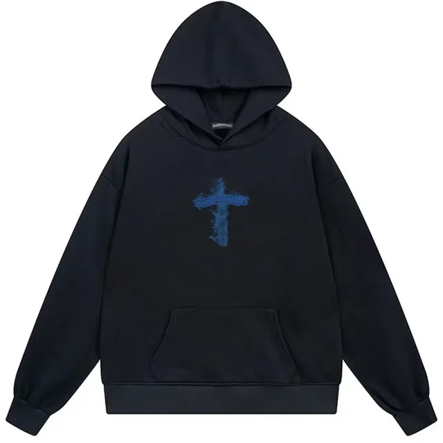 White Pink Oversized Fit Back Graphic Print Hoodie