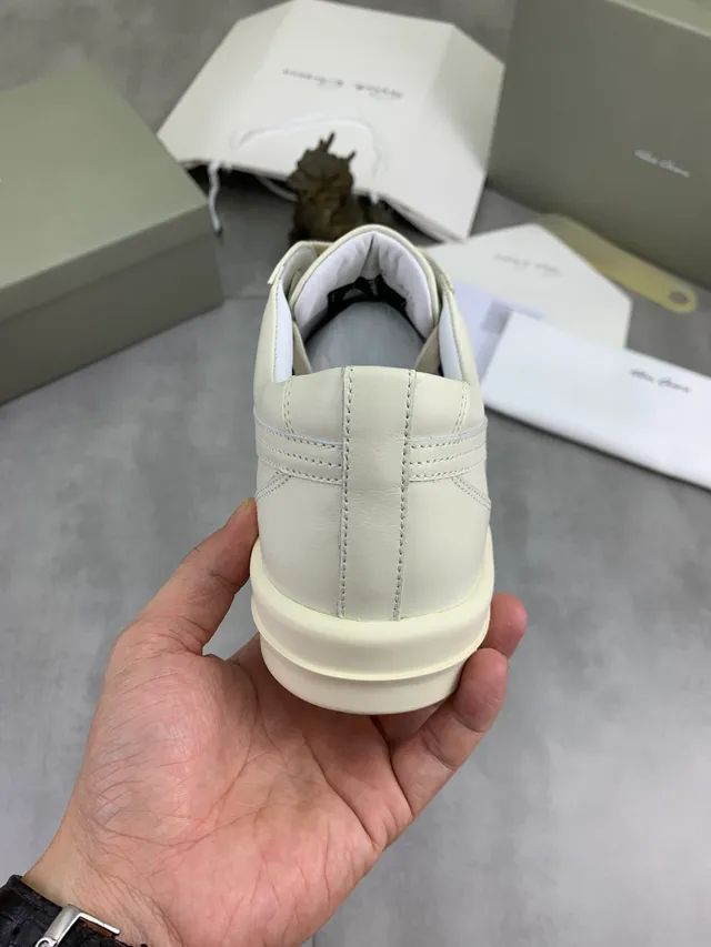Rick Owens Geobasket White Leather Lifestyle Sneakers