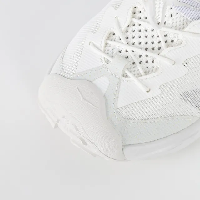 Hoka White Chunky Sculpted Sole Open Heel Strap Lifestyle Sneakers