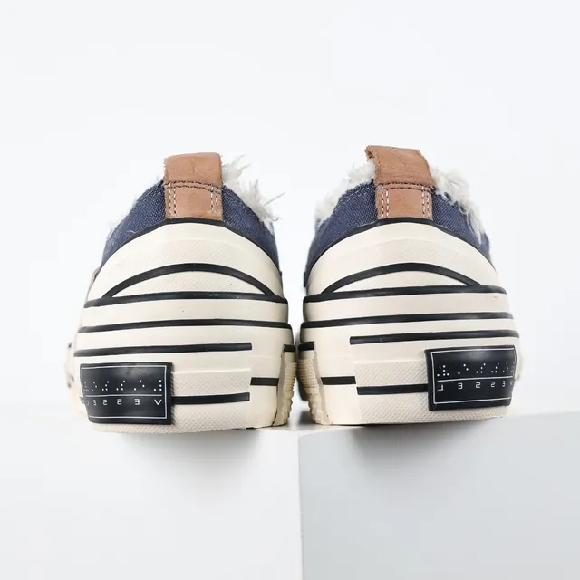 Converse Navy Beige Deconstructed Canvas Frayed Edge Detailing Lifestyle Sneakers