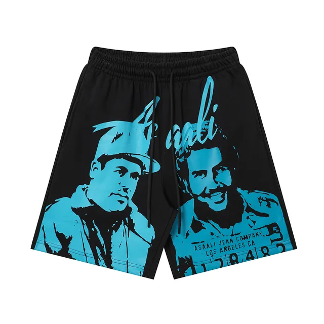 ASAALI JEAN COMPANY Graphic-Print Elastic-Waist Shorts