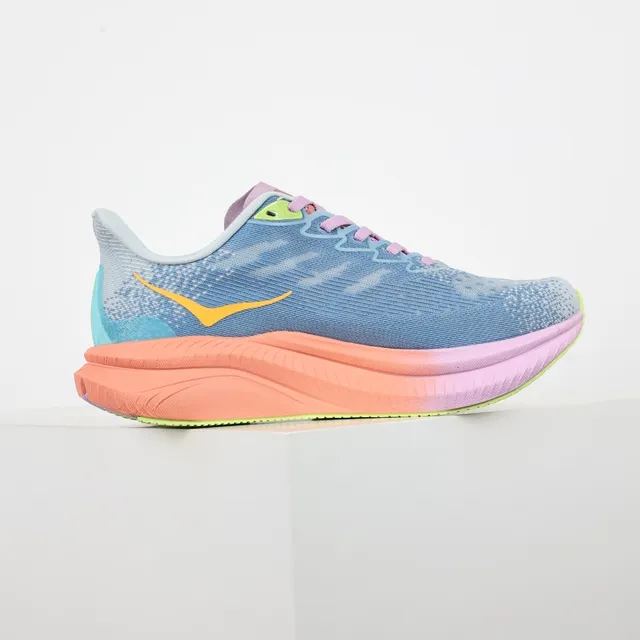 Hoka Blue Pink Engineered Knit Upper Gradient Midsole Running Shoes