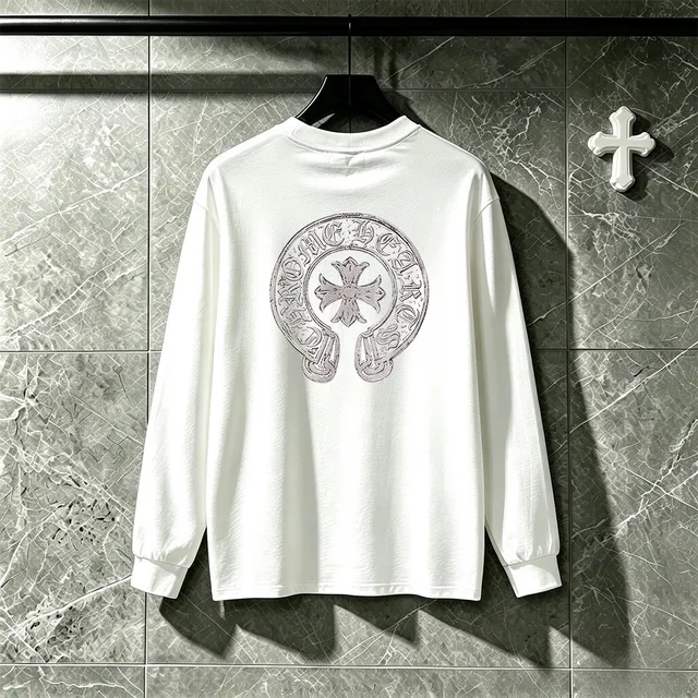 Chrome Hearts Circular Cross Graphic Black Long-Sleeve T-Shirt