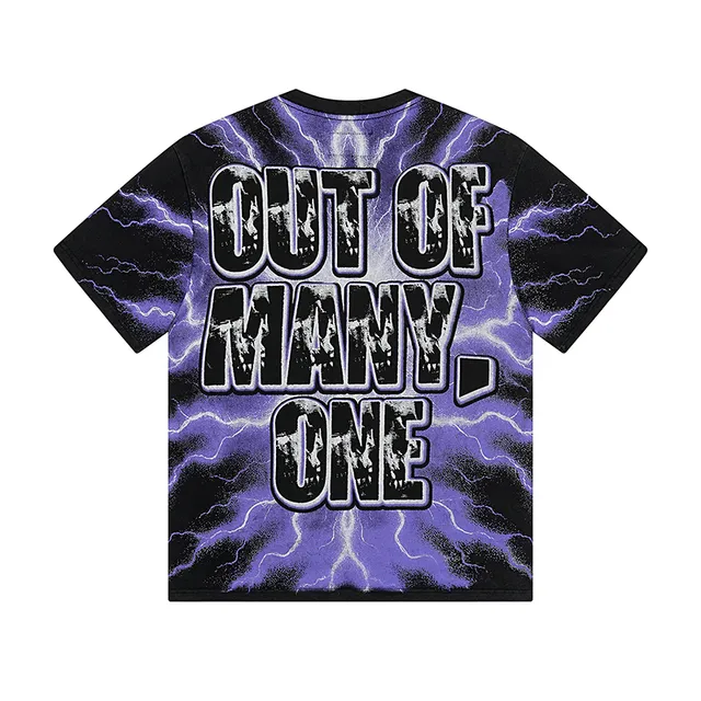 Godspeed Graphic Print Tie-Dye Skull Lightning T-Shirt