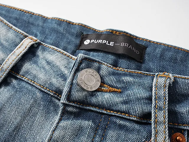 Purple Brand Distressed Light-Wash Slim-Fit Jeans
