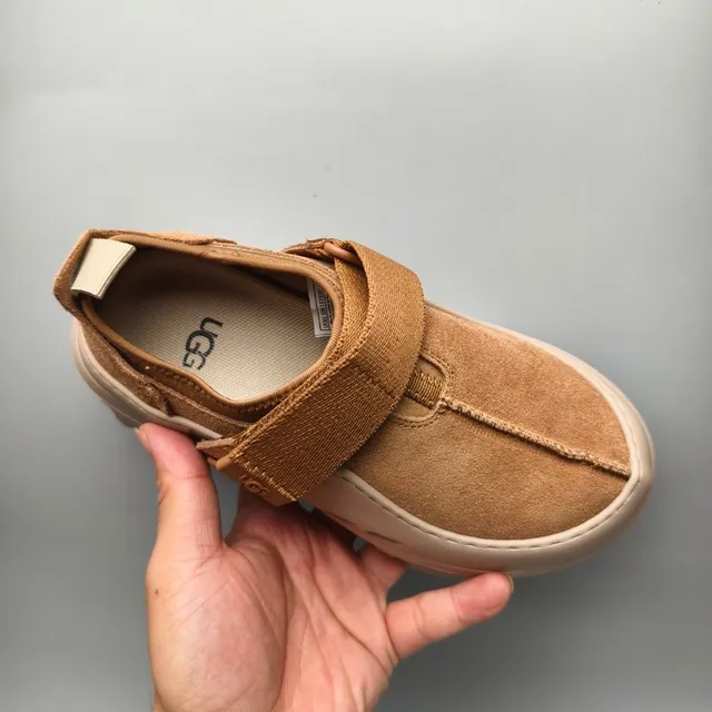 UGG Tasman Tan Suede Strap Clog