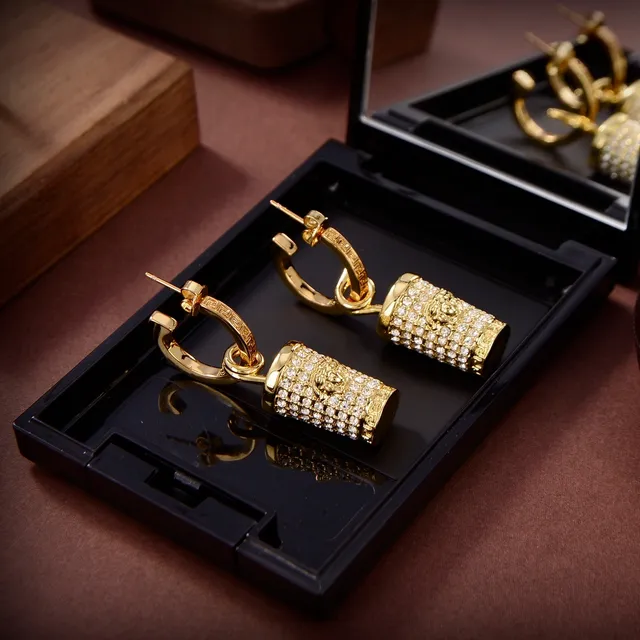 Gold-Tone Pavé-Crystal Cylinder Hoop Earrings