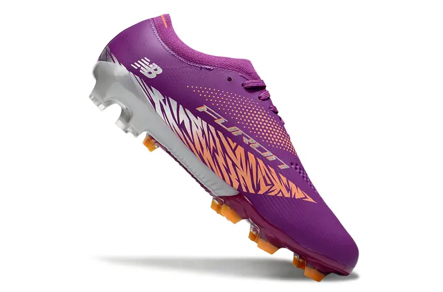 New Balance Speed Ctrl Stud Purple Orange Silver Firm-Ground Soccer Shoes