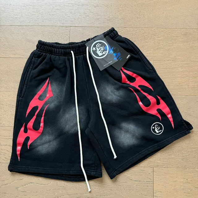 Hellstar Graphic Flame Print Black and Red Tracksuit