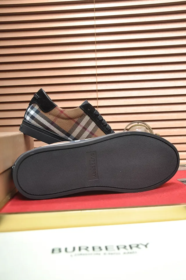 Burberry Nova Check Black Suede Low-Top Lifestyle Sneakers