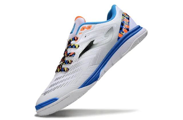 Joma Indoor Soccer Shoes White Blue Low-Top Synthetic Upper Sneakers