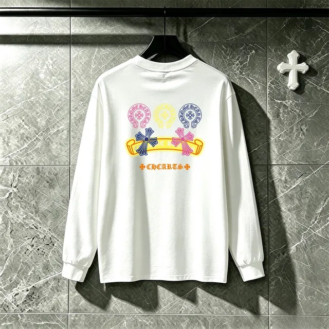 Chrome Hearts CHCARTS Graphic Print Black Long-Sleeve T-Shirt
