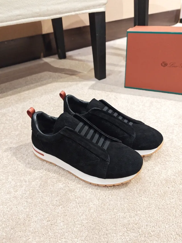Black White Slip-On Suede Upper Sneakers
