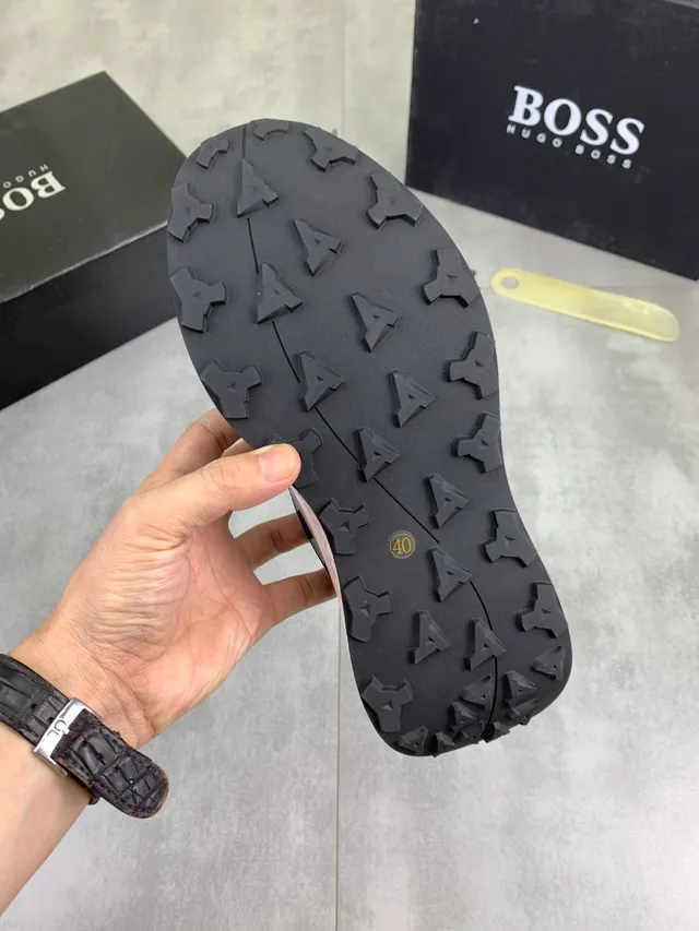 Hugo Boss Gray White Slip-On Platform Sole Lifestyle Sneakers
