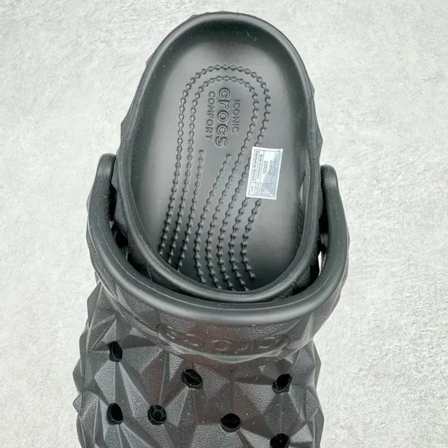Crocs Echo Clog Black Geometric Faceted Clog