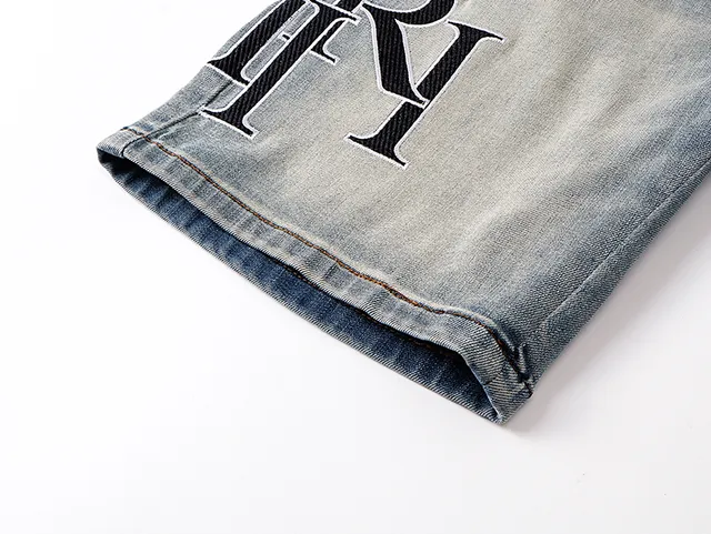 Blue Black Light-Wash Distressed Denim Mid-Thigh Length Shorts