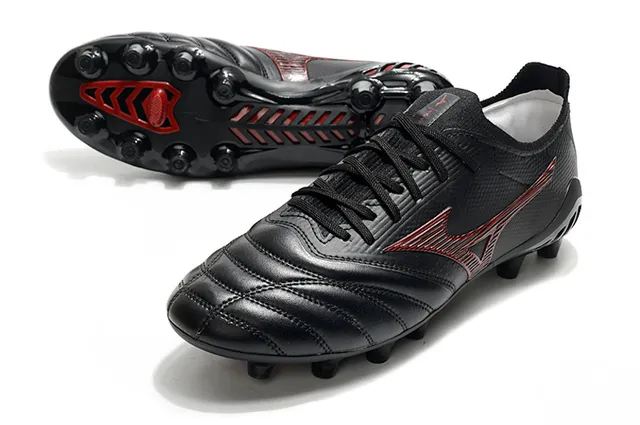 Mizuno Morelia Neo Black Red Firm-Ground Soccer Shoes
