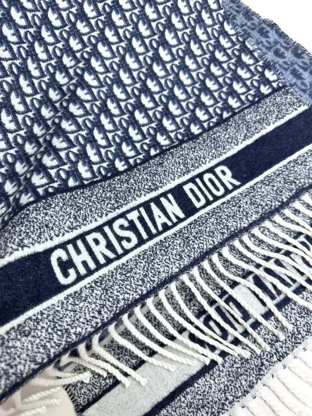 Dior Rey-KlaviK Noir Oblique Cashmere Scarf