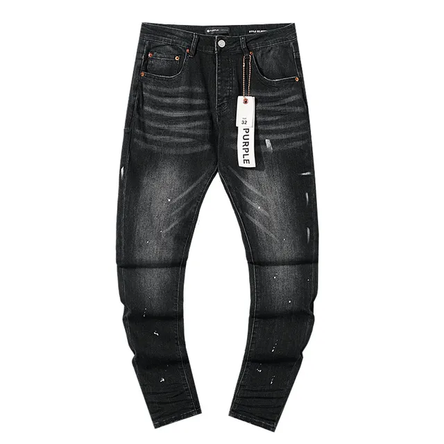 Purple Brand Distressed Washed Black Slim-Fit Jeans