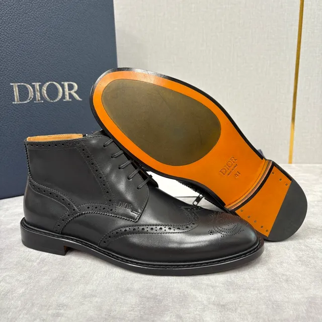 Dior B27 Black Brogue Ankle Boots