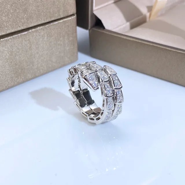 Bvlgari Gold White Multi-Row Coiled Pavé-Set Ring