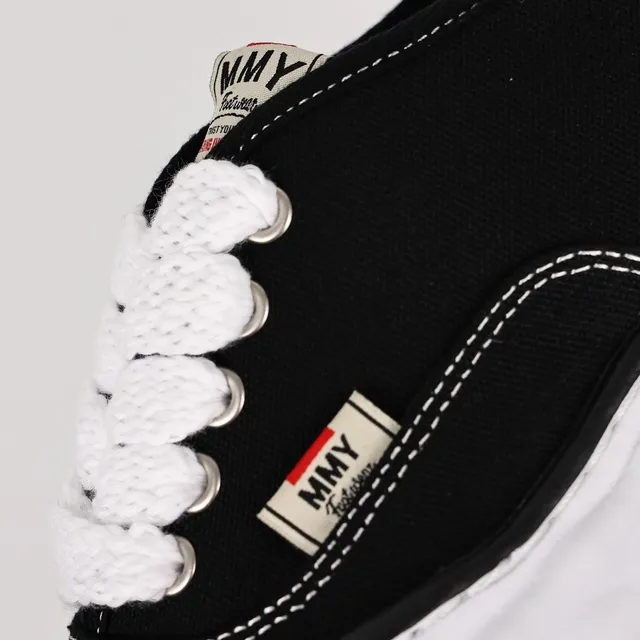 MMY Black White Canvas Upper Sculpted Midsole Sneakers