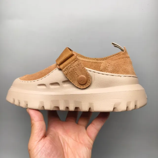 UGG Tasman Tan Suede Strap Clog