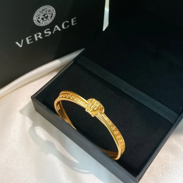 Versace Greca Odissea Medusa Head Gold-Tone Bangle Bracelet