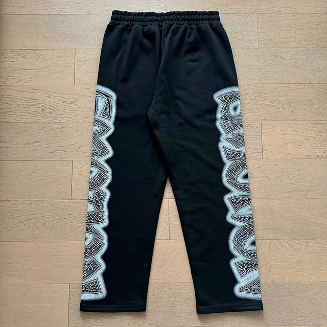 Black Graphic-Print Zip-Up Hoodie and Side-Print Jogger Tracksuit