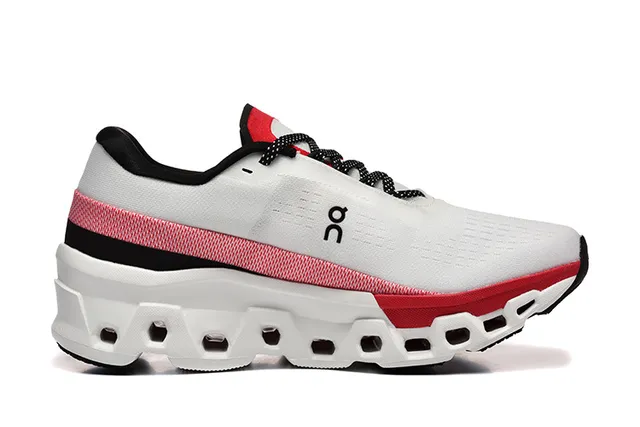 On Cloudmonster White Red Black Running Shoes