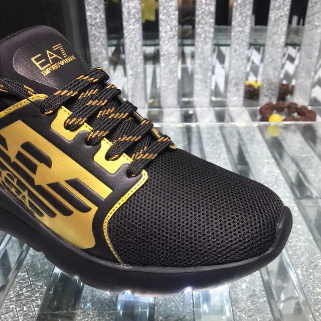 Giorgio Armani EA7 Black and Gold Mesh Lifestyle Sneaker