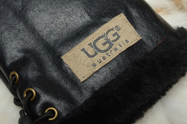 UGG Fur-Trimmed Leather Pouch Bucket Bag