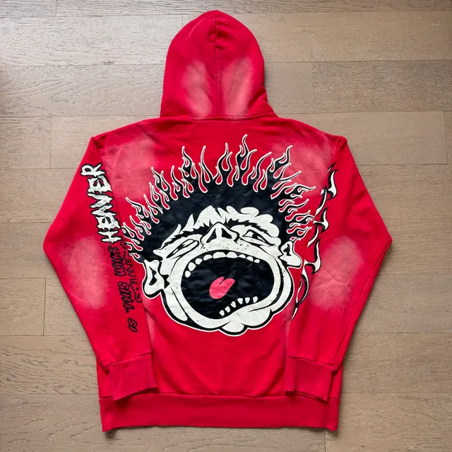 Hellstar Records Flame Graphic Red Tracksuit