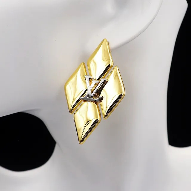 Louis Vuitton Monogram World Tour Diamond-Shaped Metallic Brooches