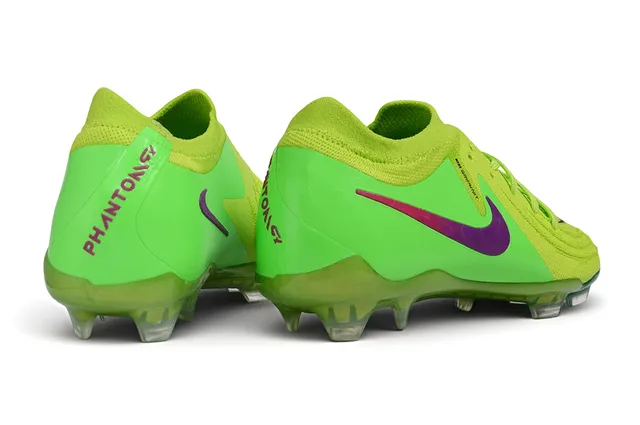 Nike Phantom GT Green Purple Knit Collar Asymmetric Lacing Firm-Ground Soccer Shoes