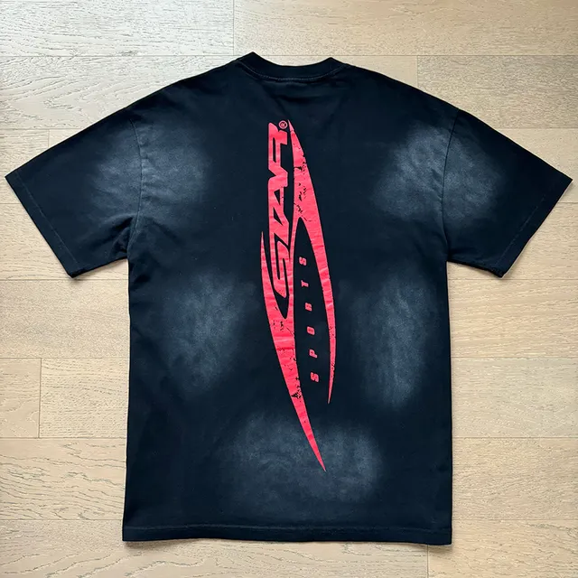 Hellstar Graphic Flame Print Black and Red Tracksuit