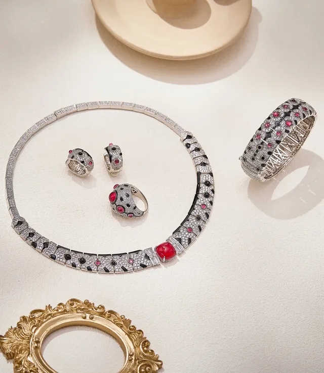Cartier Diabolo Geometric Enamel and Diamond Hoop Earrings