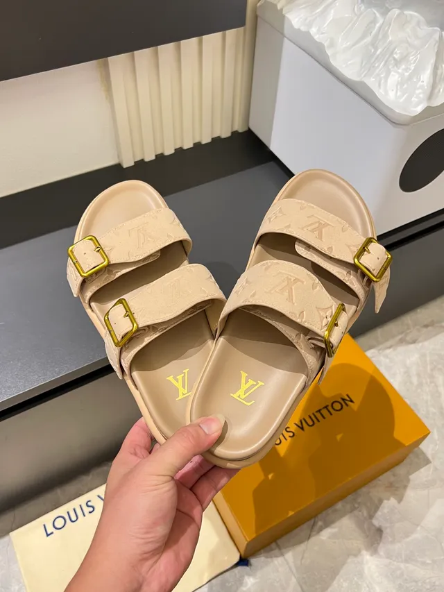 Louis Vuitton Slide Monogram Double-Strap Casual Sandals