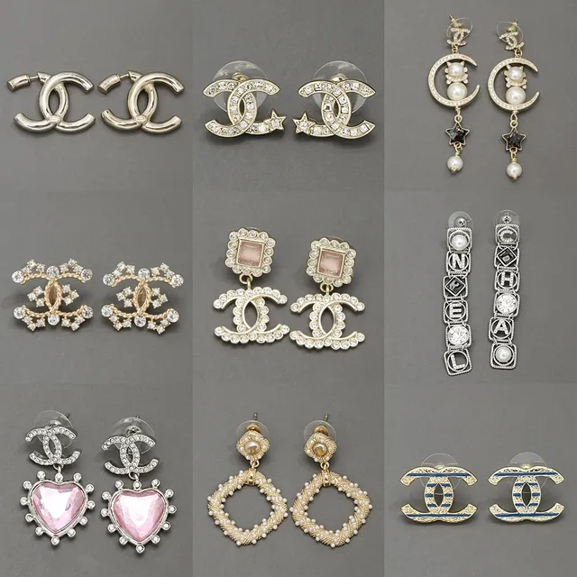 Chanel CC Logo Pearl and Crystal Earrings