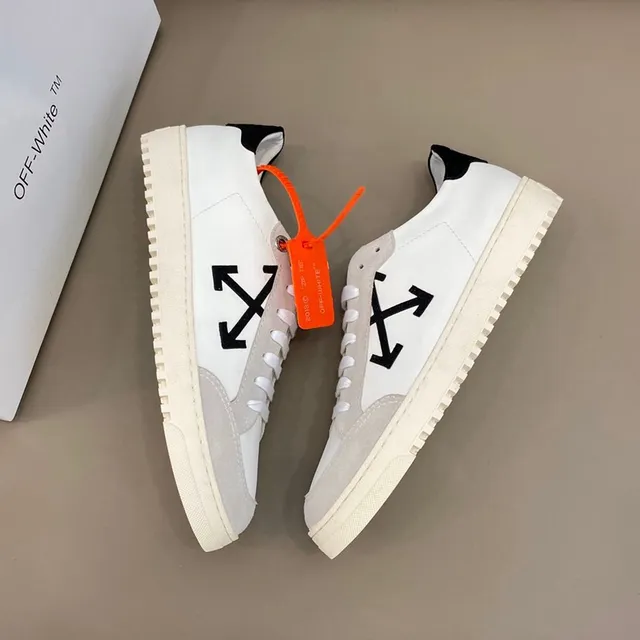 Off-White Diagonal Arrow Logo White and Gray Lifestyle Sneakers