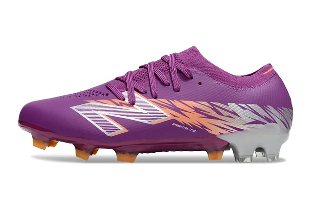 New Balance Speed Ctrl Stud Purple Orange Silver Firm-Ground Soccer Shoes