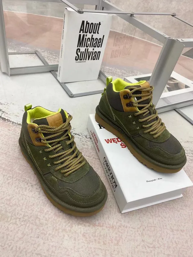 UGG Olive Green and Lime Suede Hiking Boot