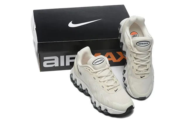 Nike Beige Black Low-Top Layered Mesh-Synthetic Upper Sneakers