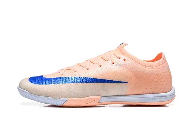 Nike Mercurial Orange Blue Knit Upper Synthetic Overlay Indoor Soccer Shoes