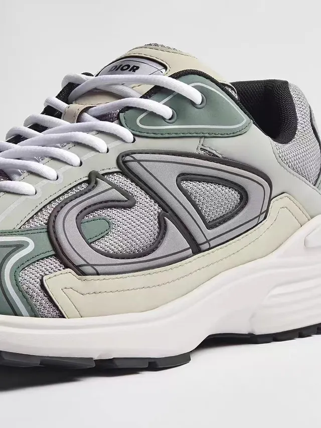 Dior B30 Sage Green and Cream Lifestyle Sneakers